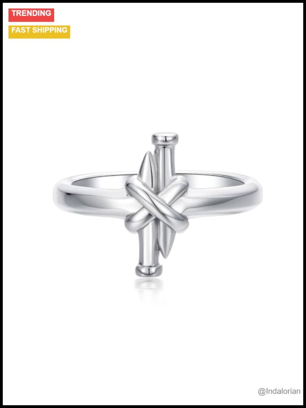 925 Sterling Silver Cross Ring Religious Band for Men Women
